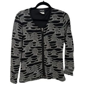 Maxallis black and silver long sleeve zipper closure lined jacket size small